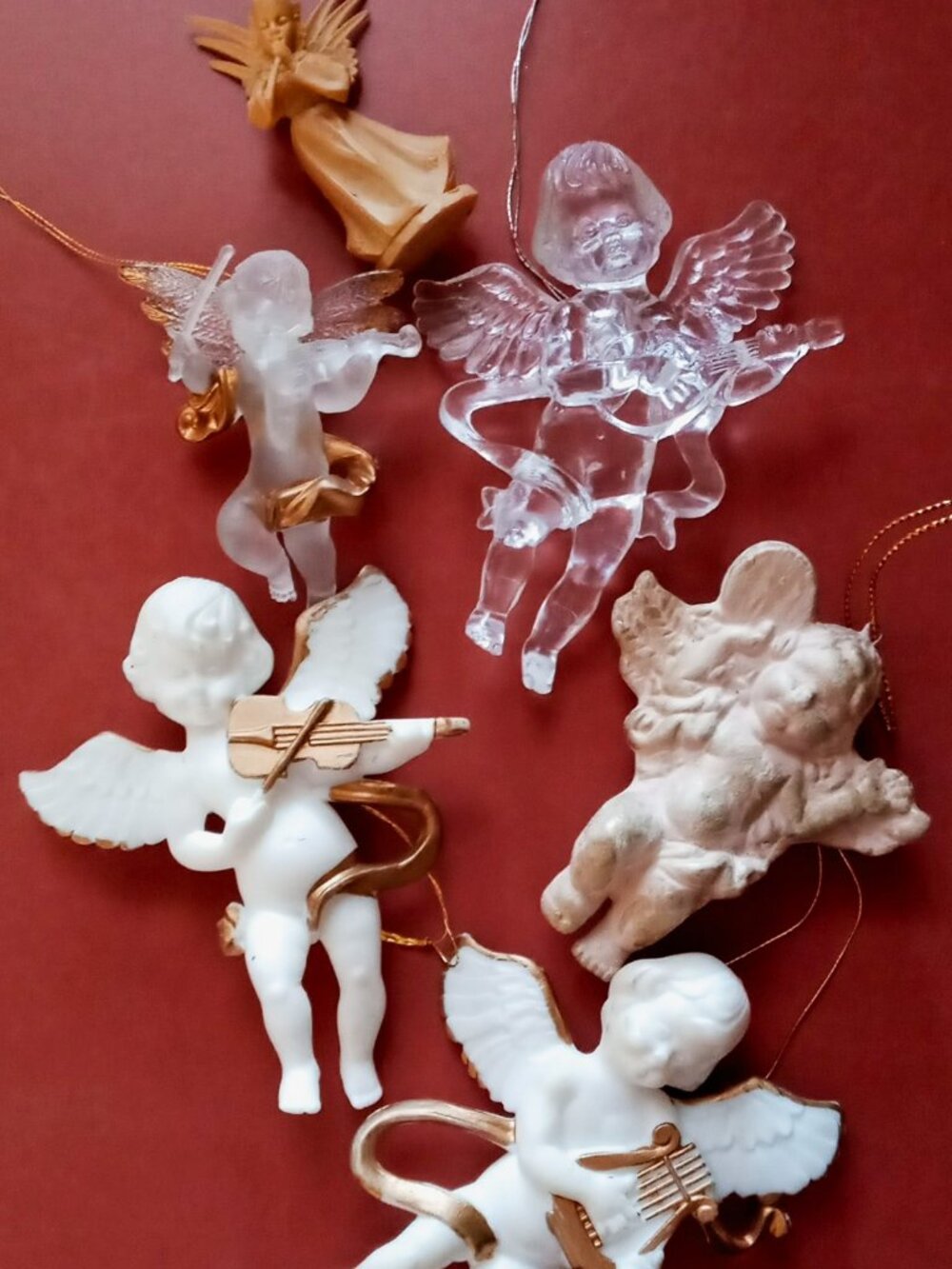 ⚡FINAL SALE⚡Nice Set of 6 Beautiful Cherub Angel Vintage Christmas Ornaments
